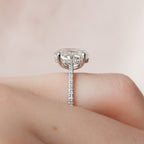3.0 CT Oval Moissanite Pave Setting Engagement Ring