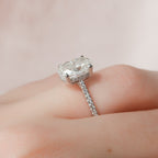 3.0 CT Oval Moissanite Pave Setting Engagement Ring