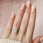 3.0 CT Oval Moissanite Pave Setting Engagement Ring