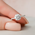1.50 CT Round Cut Pave Moissanite Engagement Ring