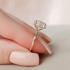 2.0 CT Oval Cut Moissanite Hidden Halo Engagement Ring