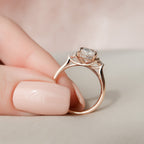 2.0 CT Oval Cut Three Stone Moissanite Engagement Ring