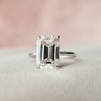 5.0 CT Emerald Moissanite Hidden Halo Setting Engagement Ring
