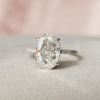 3.50 CT Oval Cut Moissanite Pave Setting Engagement Ring