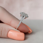 3.50 CT Radiant Cut Halo Moissanite Engagement Ring