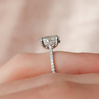 2.0 CT Oval Moissanite Pave Setting Engagement Ring