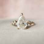 2.0CT Pear Cut Moissanite Hidden Halo Bridal Ring Set
