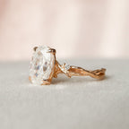 2.0 CT Oval Cut Moissanite Nature Inspired Engagement Ring