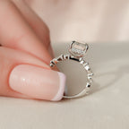 3.0 CT Emerald Moissanite Pave Setting Engagement Ring