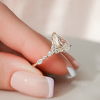 1.50 CT Pear Shaped Moissanite Cluster Engagement Ring