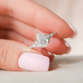 1.50 CT Pear Shaped Moissanite Cluster Engagement Ring