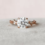 2.0 CT Round Cut Moissanite Nature Inspired Engagement Ring
