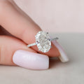 3.50 CT Oval Cut Moissanite Pave Setting Engagement Ring