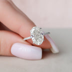 3.50 CT Oval Cut Moissanite Pave Setting Engagement Ring