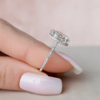 3.50 CT Oval Cut Moissanite Pave Setting Engagement Ring