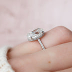 3.50 CT Oval Cut Moissanite Pave Setting Engagement Ring