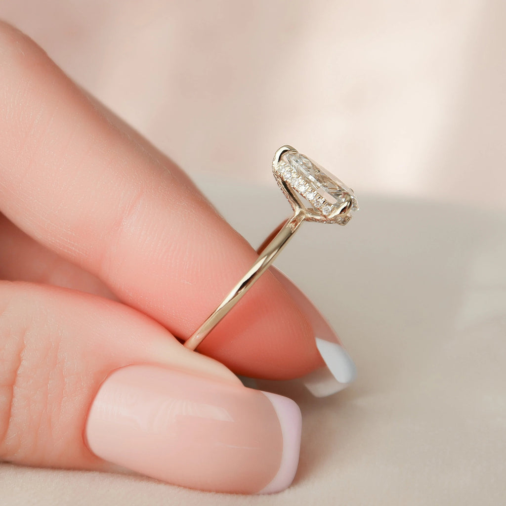 1.50CT Pear Cut Moissanite Solitaire Bridal Ring Set