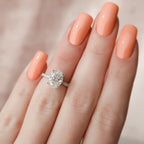 2.0 CT Oval Moissanite Pave Setting Engagement Ring