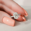 2.0 CT Oval Moissanite Pave Setting Engagement Ring