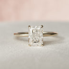 1.50 CT Radiant Cut Moissanite Hidden Halo Engagement Ring