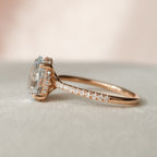 2.0 CT Oval Cut Moissanite Pave Engagement Ring