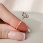 2.0 CT Oval Cut Moissanite Pave Engagement Ring