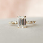 2.0 CT Emerald Moissanite Pave Style Engagement Ring
