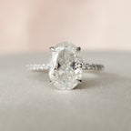 2.50 CT Oval Moissanite Pave Setting Engagement Ring