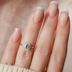 1.50 CT Emerald Cut Hidden Halo Style Moissanite Engagement Ring