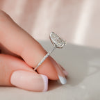 1.50 - 3.50 CT Pear Cut Moissanite Pave Engagement Ring