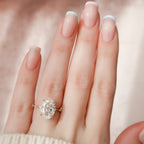 5.0 CT Oval Cut Moissanite Dainty Style Engagement Ring