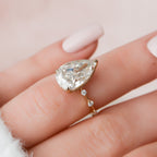 3.50 CT Pear Moissanite Hidden Halo Style Engagement Ring