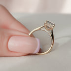 3.0 CT Emerald Moissanite Hidden Halo Setting Engagement Ring