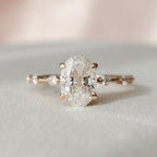 1.50 - 3.50 CT Oval Cut Dainty Moissanite Engagement Ring