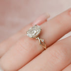 2.0 CT Oval Cut Moissanite Nature Inspired Engagement Ring