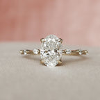 1.50CT Oval Cut Moissanite Dainty Bridal Ring Set