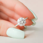 2.50 CT Round Moissanite Hidden Halo Pave Setting Engagement Ring