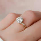 2.0 CT Round Cut Moissanite Nature Inspired Engagement Ring