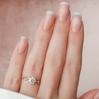 1.0 CT Round Cut Nature Inspired Moissanite Engagement Ring