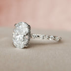 2.0CT Oval Cut Moissanite Dainty Bridal Ring Set