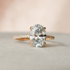 2.0 CT Oval Cut Moissanite Pave Engagement Ring