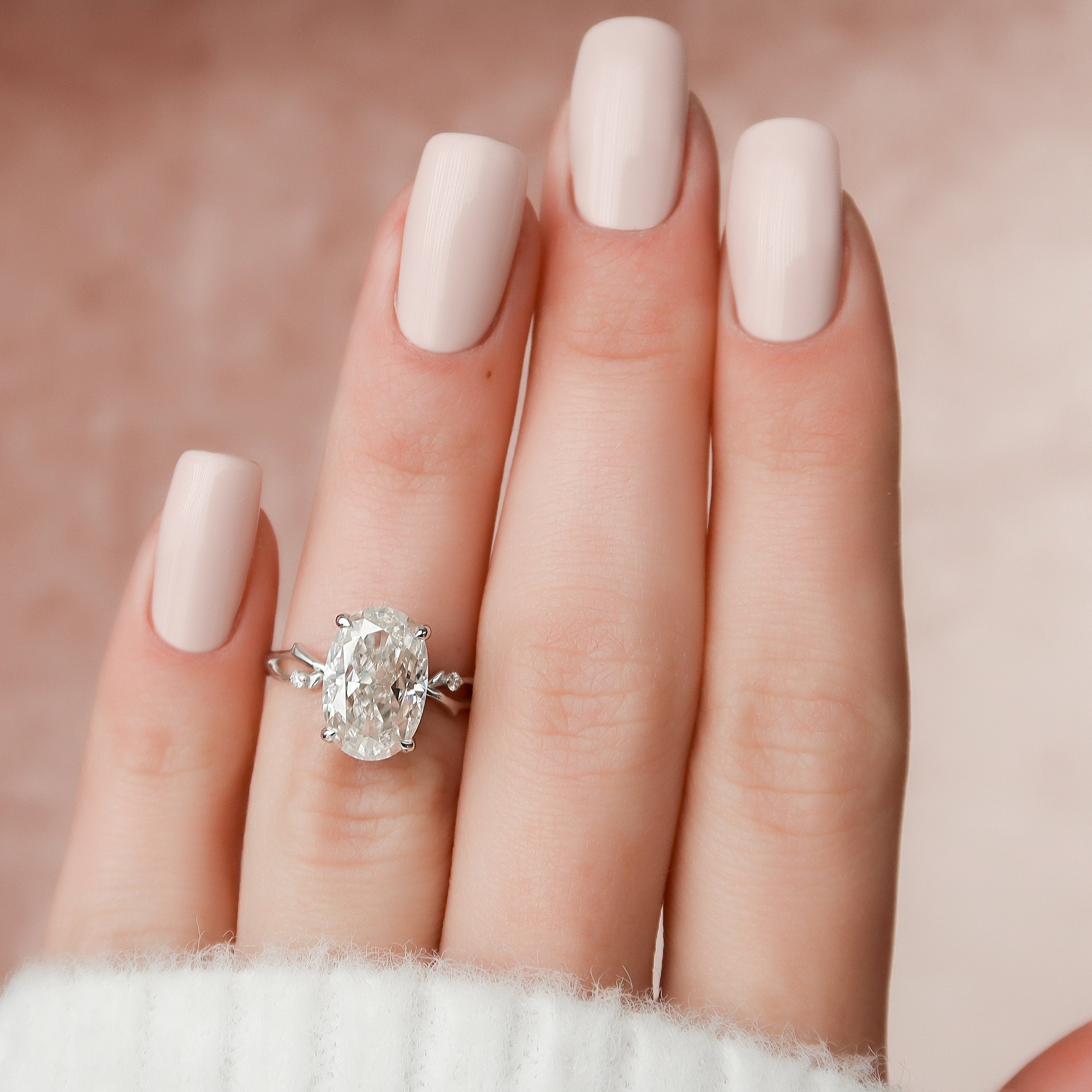 3.50 CT Oval Cut Moissanite Nature Inspired Twig Style Engagement Ring Secondary image