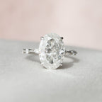 4.50 CT Oval Moissanite Dainty Style Engagement Ring