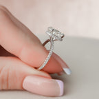2.50 CT Oval Moissanite Pave Setting Engagement Ring
