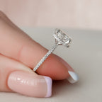 2.50 CT Oval Moissanite Pave Setting Engagement Ring
