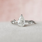 1.0 CT Pear Cut Twig Nature Inspired Moissanite Engagement Ring
