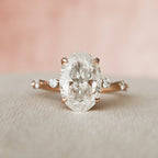 3.0 CT Oval Moissanite Dainty Style Engagement Ring