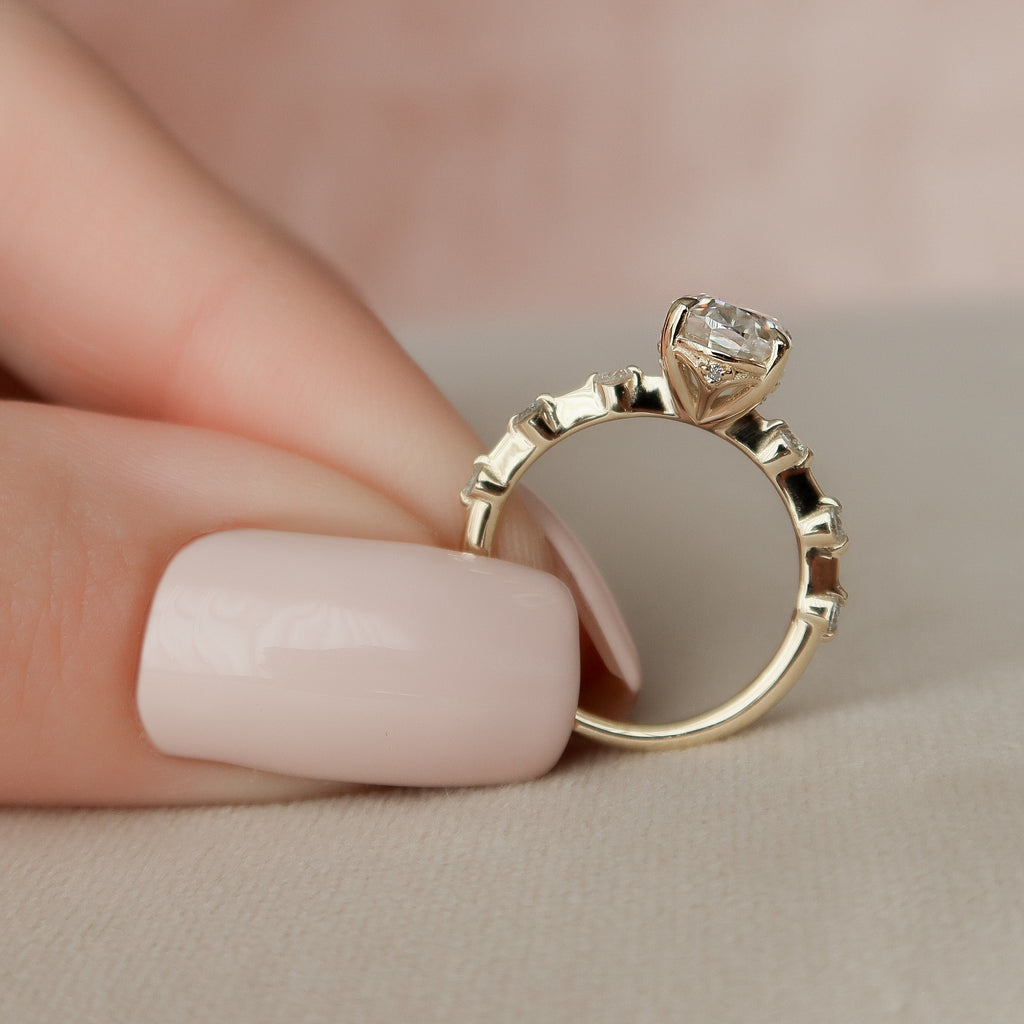 1.50 - 3.50 CT Oval Cut Dainty Moissanite Engagement Ring