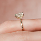 2.0 CT Radiant Moissanite Hidden Halo Engagement Ring
