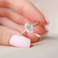 2.50 CT Oval Moissanite Pave Setting Engagement Ring